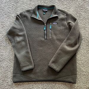 Patagonia Retro Pile Fleece Pullover Half Zip Forge Grey Mens‎ Size Large